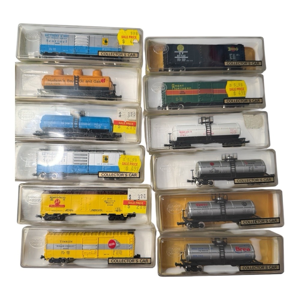 Model Power N Scale Trains Hopper Box Cattle Cars (Lot of 12) NEW